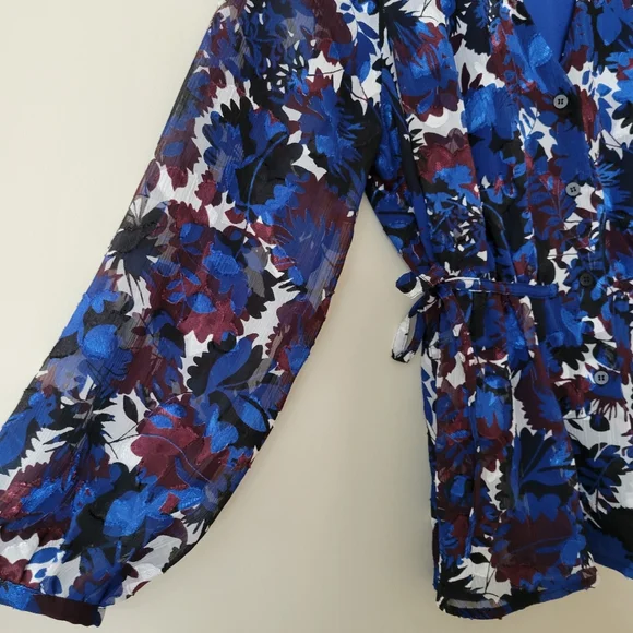 Whistles Women's Multicolour Floral Williamsburg Jacquard Long Sleeve Blouse Top - Picture 5 of 10